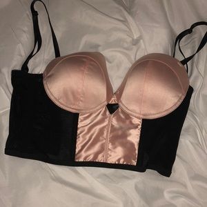 Bebe pink and black crop top
